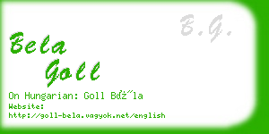 bela goll business card